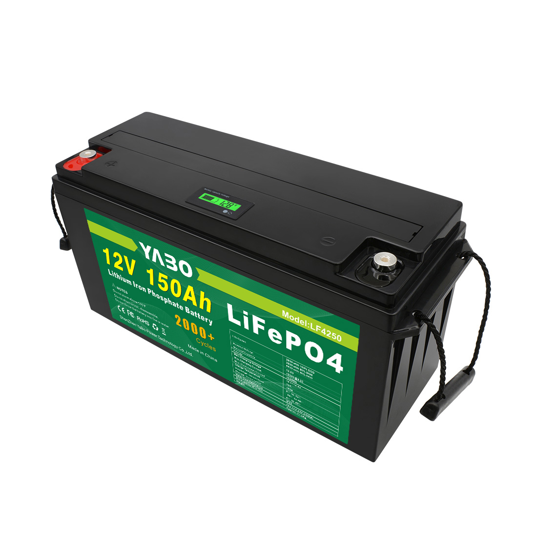 YABO 12V 150Ah LiFePO4 Batterij met Bluetooth voor Huisopslag